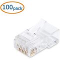 Cable matters 100 pack cat 6, cat6 rj45 modular plugs for solid or stranded utp cable, rj45 plugs Computer Networking